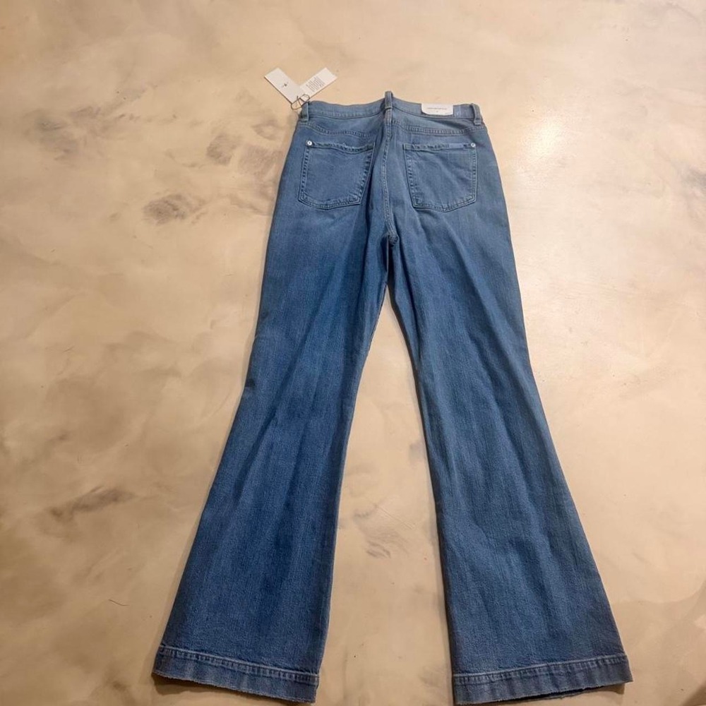 NWT 7FAM Dojo Wide Leg Ultra High Rise Jeans Fig Leaf Sz 33 - Picture 4 of 8